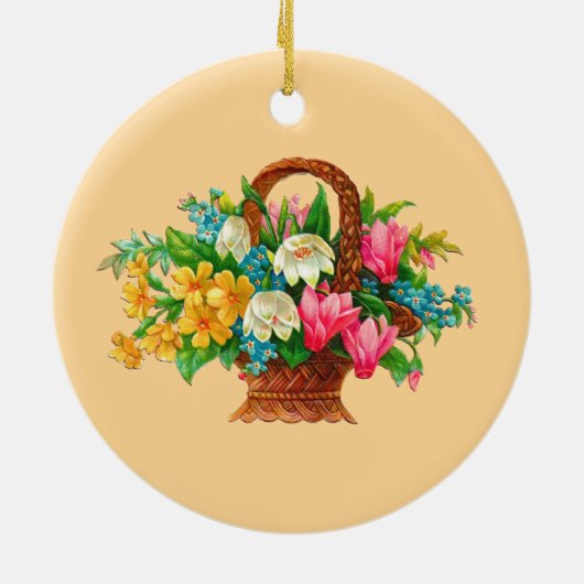 BLUME BASKET VINTAGES DESIGN KERAMIKORNAMENT (Hinten)