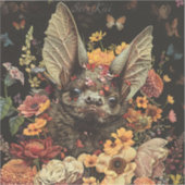 Blume Bat in Schwarz-Aufkleber Aufkleber (Vorderseite)