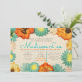 Blume Bat Mitzvah Einladung (Stehend Vorderseite)