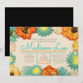 Blume Bat Mitzvah Einladung (Vorne/Hinten)