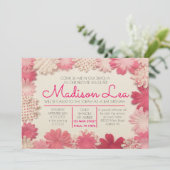 Blume Bat Mitzvah Einladung (Stehend Vorderseite)