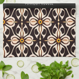 Blume Batik Gelbbeige Blumenmuster Geschirrtuch