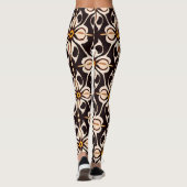 Blume Batik Gelbbeige Blumenmuster Leggings (Rückseite)