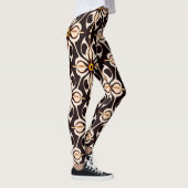 Blume Batik Gelbbeige Blumenmuster Leggings (Rechts)
