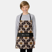 Blume Batik Gelbbeige Blumenmuster Schürze (Getragen)