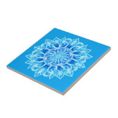 Blume Batik Mandala auf Türkis Fliese (Seite)