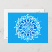 Blume Batik Mandala auf Türkis Postkarte (Vorne/Hinten)