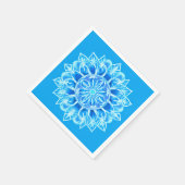 Blume Batik Mandala auf Türkis Serviette (Ecke)