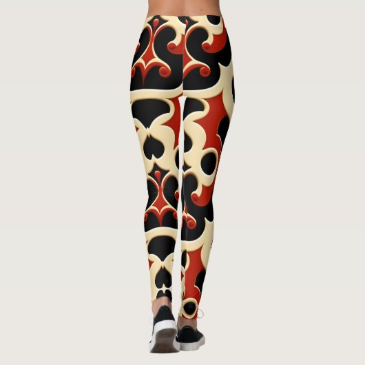Blume Batik-Rotflurmuster Leggings (Rückseite)