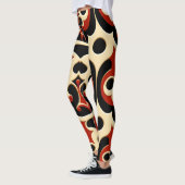 Blume Batik-Rotflurmuster Leggings (Links)