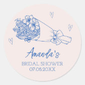 Blume Bauer Market Drain Brautparty Runder Aufkleber (Vorderseite)