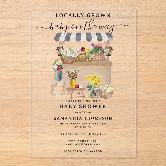 Blume Bauer Watercolor Acryleinladungen (Vorderseite)