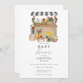 Blume Bauer Watercolor Einladung (Vorne/Hinten)