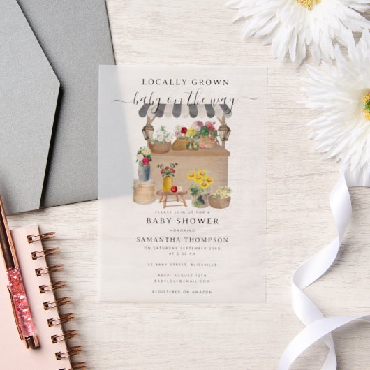 Blume Bauer Watercolor Pergament Einladungen (Hochzeit)