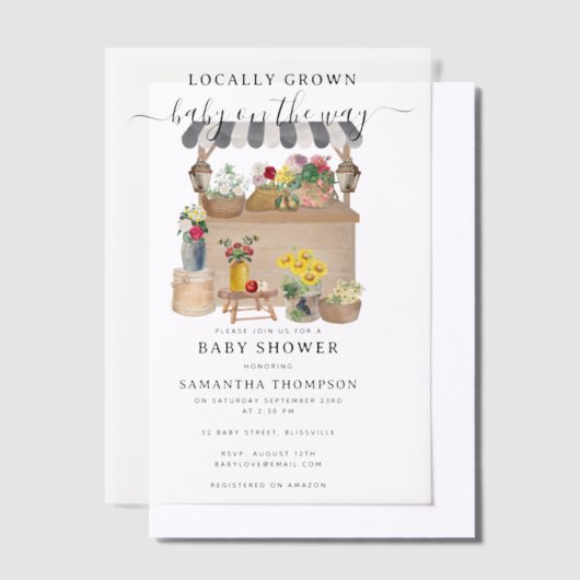 Blume Bauer Watercolor Pergament Einladungen (Versetzt)