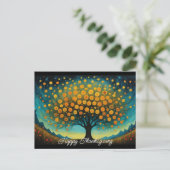 Blume Baum Herbst Erntedank Urlaub Postkarte (Stehend Vorderseite)