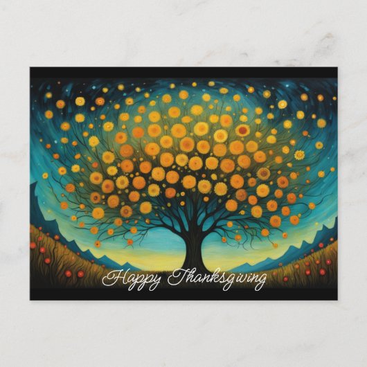 Blume Baum Herbst Erntedank Urlaub Postkarte (Vorderseite)