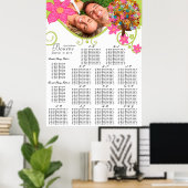 Blume Baum Sitzkarte Alphabetisch Poster (Heimbüro)