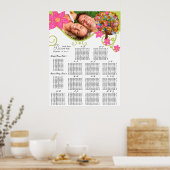 Blume Baum Sitzkarte Alphabetisch Poster (Küche)