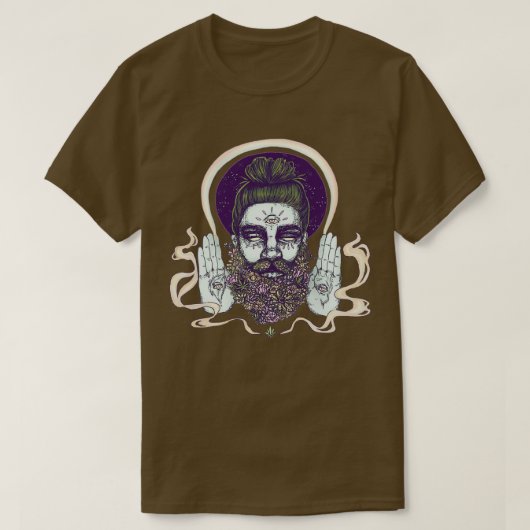 Blume Beard Psychedelic Illustration von Chrysta K T-Shirt (Design vorne)