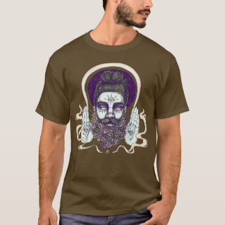 Blume Beard Psychedelic Illustration von Chrysta K T-Shirt