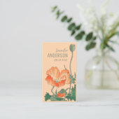 Blume Beauty Orange Mohn CC0697 Ohara Koson Visitenkarte (Stehend Vorderseite)