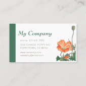 Blume Beauty Orange Mohn CC0697 Ohara Koson Visitenkarte (Rückseite)