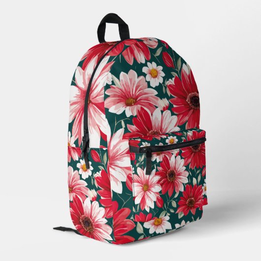 Blume Bedruckter Rucksack (Rückseitige Ecke links)