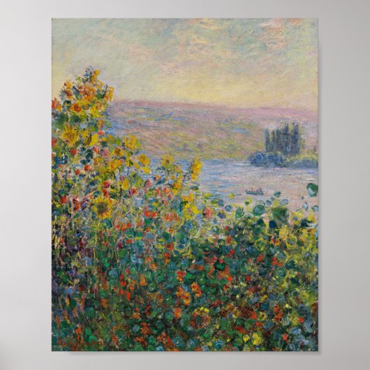 Blume Beds in Vetheuil Gemälde von Claude Monet Poster (Vorne)