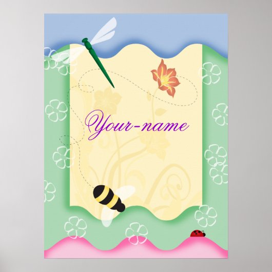 Blume Bee Personalisiert Poster (Vorne)
