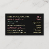 Blume, Beerdigung Zuhause, Direktoren Visitenkarte (Rückseite)