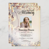 Blume Beerdigungsauftrag Einladung (Vorne/Hinten)