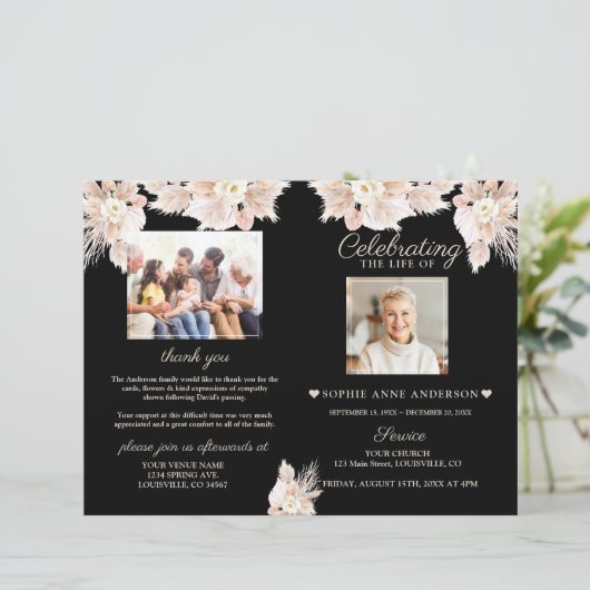 Blume Beerdigungsservice Foto Programm (Stehend Vorderseite)
