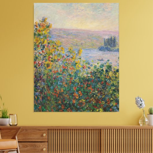 Blume Beet im Vétheuil Monet Leinwanddruck (Insitu (Wohnzimmer))