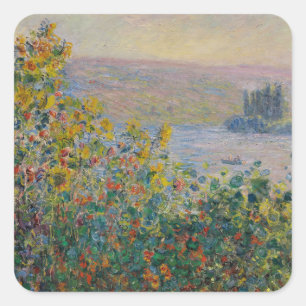 Blume Beet im Vétheuil Monet Quadratischer Aufkleber