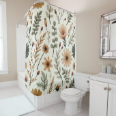 Blume Beige und Brown Boho Duschvorhang (Beispiel)