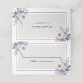 Blume Beige und Lavendel Platzkarte (Außenseite Aufgefaltet)