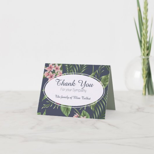 Blume Beileid Vielen Dank Note Card Dankeskarte (Vorderseite)