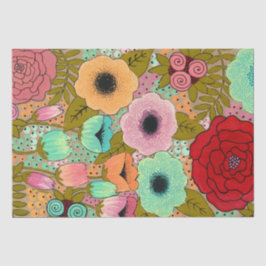 Blume bemalt Art Journal Geschenk Wrap Wrapping Seidenpapier