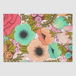 Blume bemalt Art Journal Geschenk Wrap Wrapping Seidenpapier