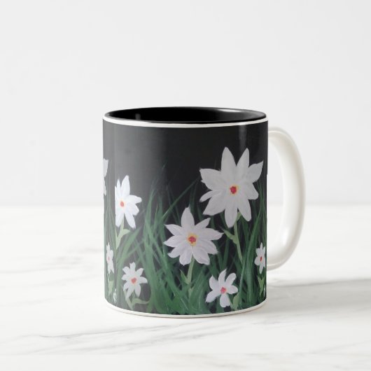 Blume bemalt Tasse (VorderseiteRechts)