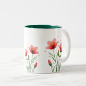 Blume bemalt Tasse (VorderseiteRechts)