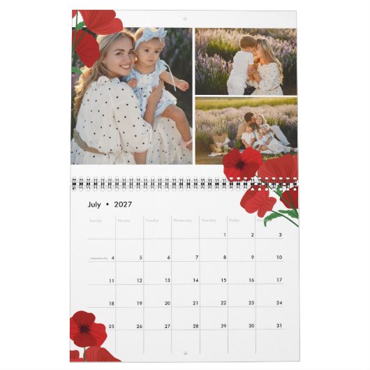 Blume Berries & Greenery FotoCollage Kalender (Jul 2027)