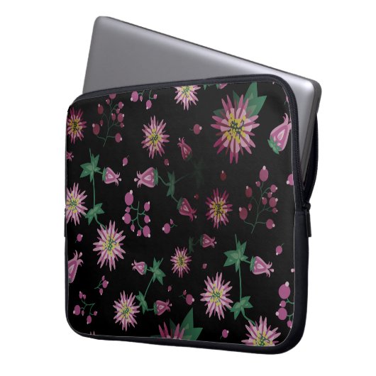 Blume & Berries Nebel Laptopschutzhülle (Vorderseite Links)
