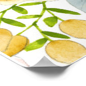 Blume, Berries und Blätter Aquarellfarben-Poster Poster (Ecke)