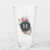 Blume Berry Floral Monogram Glas (Rückseite)