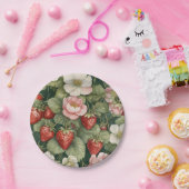 Blume "Berry in Liebe" und Erdbeere Pappteller (Party)