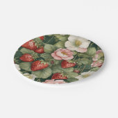 Blume "Berry in Liebe" und Erdbeere Pappteller (Schrägansicht)