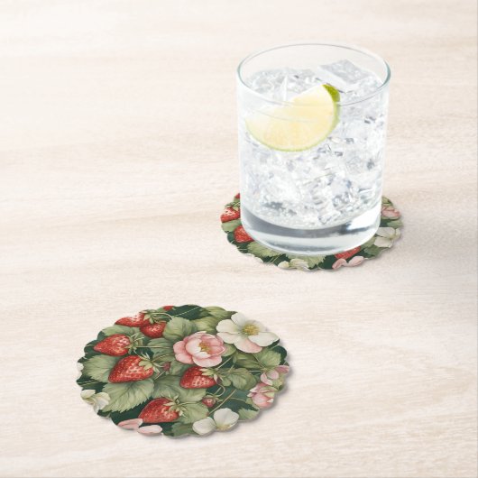 Blume "Berry in Liebe" und Erdbeere Untersetzer (Vor Ort)