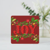 Blume Berry Joy Flat Holiday Card Feiertagskarte (Stehend Vorderseite)
